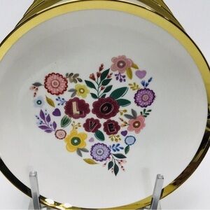 3 Salad Dessert Plates Graces Tea ware Fine Porcelain Floral Heart LOVE 8" New